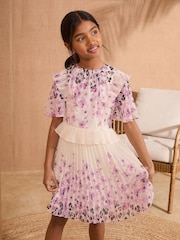 Love & Roses White Floral Animal Frill Dress (3-14yrs) - Image 1 of 4