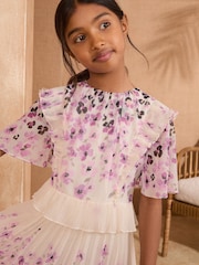 Love & Roses White Floral Animal Frill Dress (3-14yrs) - Image 2 of 4