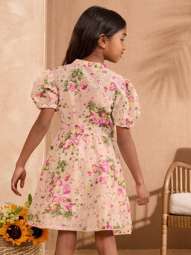 Love & Roses Broderie Shirt Dress (5-16yrs) - Image 4 of 4