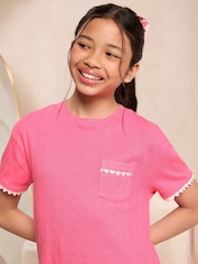 Rosa de pointelle - Lipsy Jersey Trim Pyjama Set (5-16yrs) - Imagen 2 de 4