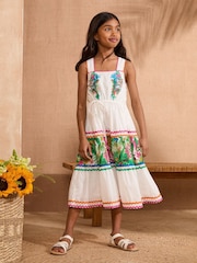 Love & Roses midi-jurk met tropische print (5-16jr) - Image 3 of 4