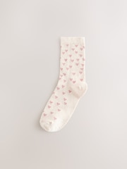 Pink/Grey/Oat Hearts Ankle Socks 3 Pack - Image 2 of 6