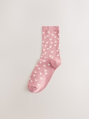 Pink/Grey/Oat Hearts Ankle Socks 3 Pack - Image 3 of 6