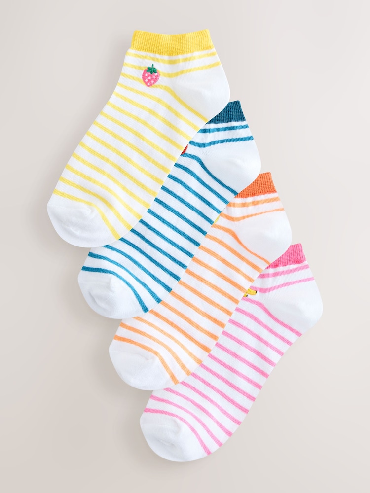Fruit Stripe Trainer Socks 4 Pack - Image 1 of 7