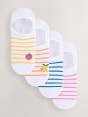 Stripe Fruit Invisible Socks 4 Pack - Image 1 of 7
