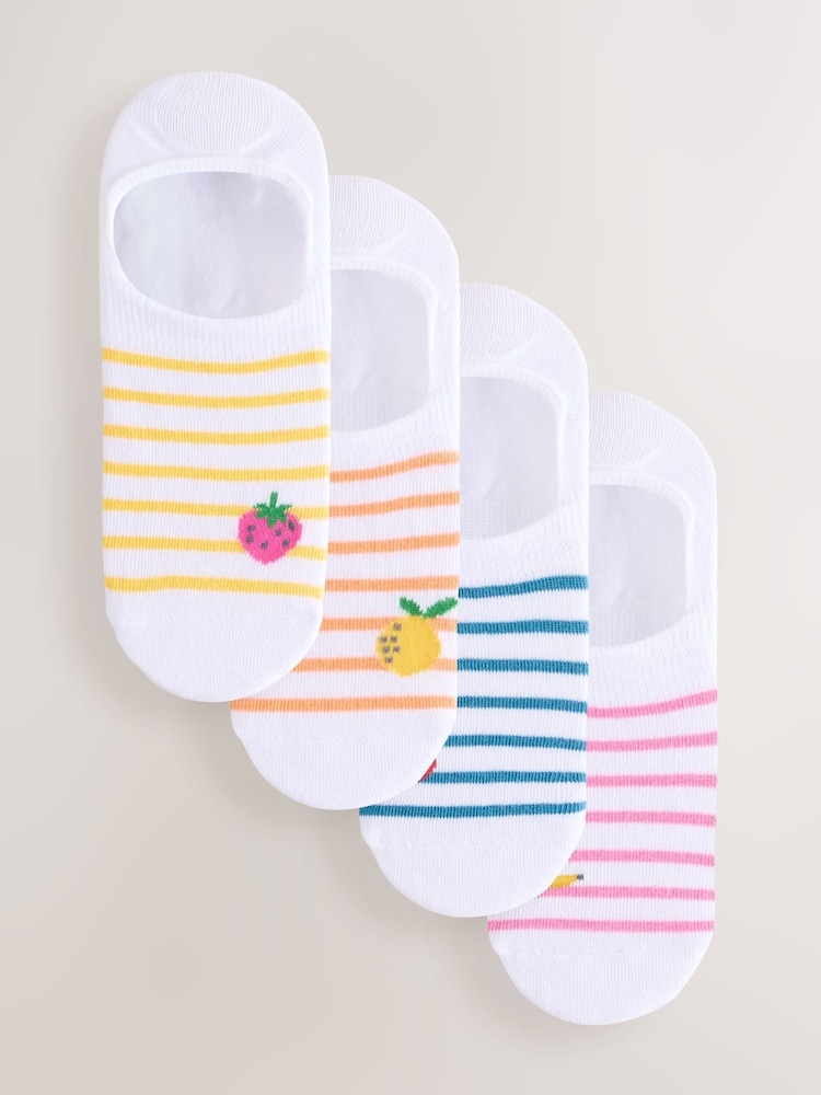 Stripe Fruit Invisible Socks 4 Pack - Image 1 of 7