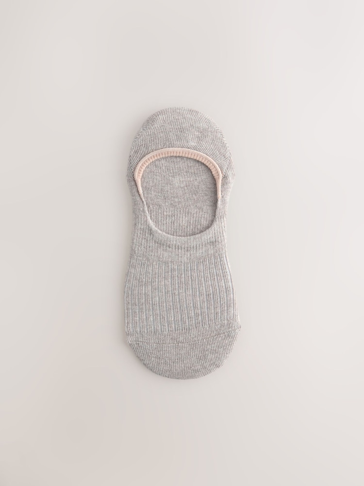 Ribbed Neutral Invisible Socks 4 Pack - Image 2 of 7