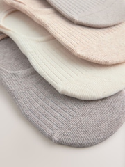 Ribbed Neutral Invisible Socks 4 Pack - Image 6 of 7