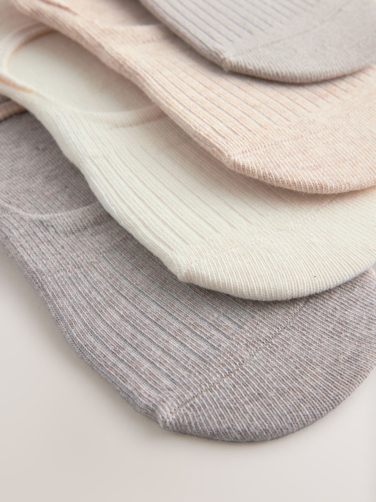 Ribbed Neutral Invisible Socks 4 Pack - Image 6 of 7