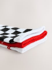 Racing Car Cushion Sole Ribbed Sport Ankle Socks 3 Pack With Arch Support - Image 6 of 6