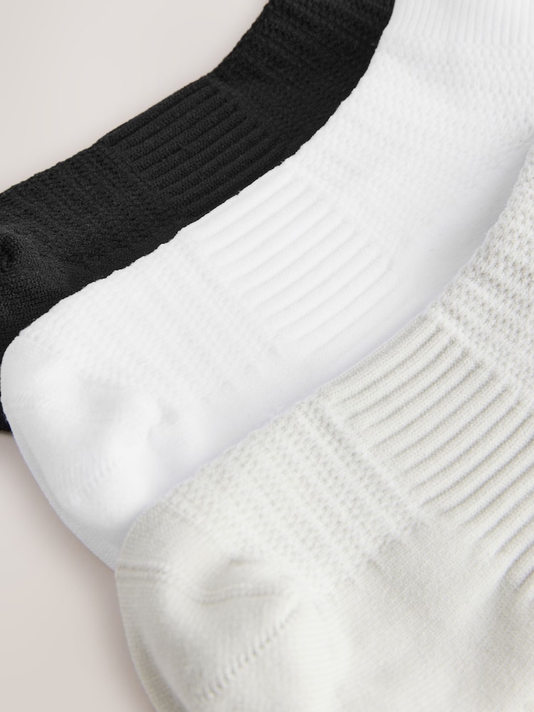 Black & White Blister Resist Trainer Socks 3 Pack - Image 6 of 6