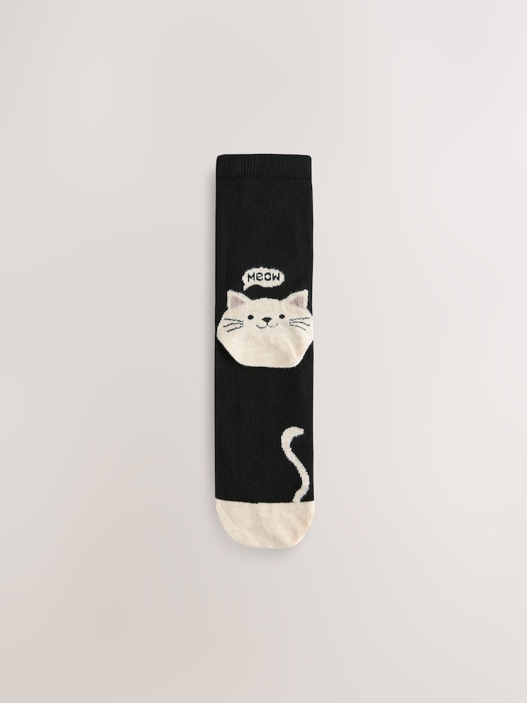 Cat Faces Heel and Toe Detail Ankle Socks 4 Pack - Image 2 of 7 Cat Faces Heel and Toe Detail Ankle Socks 4 Pack - Image 2 of 7