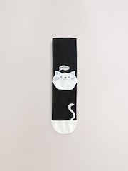 Cat Faces Heel and Toe Detail Ankle Socks 4 Pack - Image 4 of 7