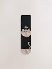 Cat Faces Heel and Toe Detail Ankle Socks 4 Pack - Image 5 of 7