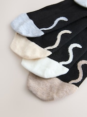 Cat Faces Heel and Toe Detail Ankle Socks 4 Pack - Image 7 of 7