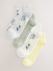 Vert/Jaune Fleuri  - Paquet de chaussettes d'entraînement 4 - Image 1 de 7