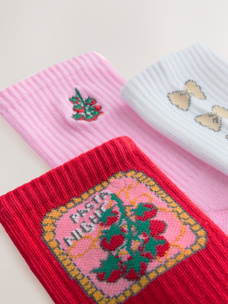 Pasta Cushion Sole Ribbed Sport Ankle Socks 3 Pack With Arch Support - Image 6 of 6