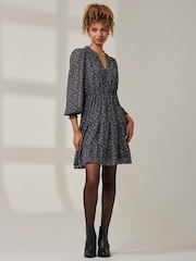 Jolie Moi Blue Ditsy Chiffon Midi Dress - Image 2 of 7