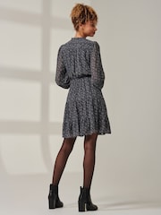 Jolie Moi Blue Ditsy Chiffon Midi Dress - Image 6 of 7