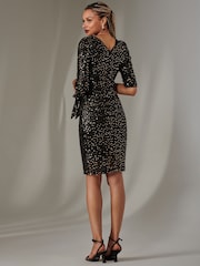 Jolie Moi Ink Black Sleeved Sequin Embellished Shift Dress - Image 2 of 6