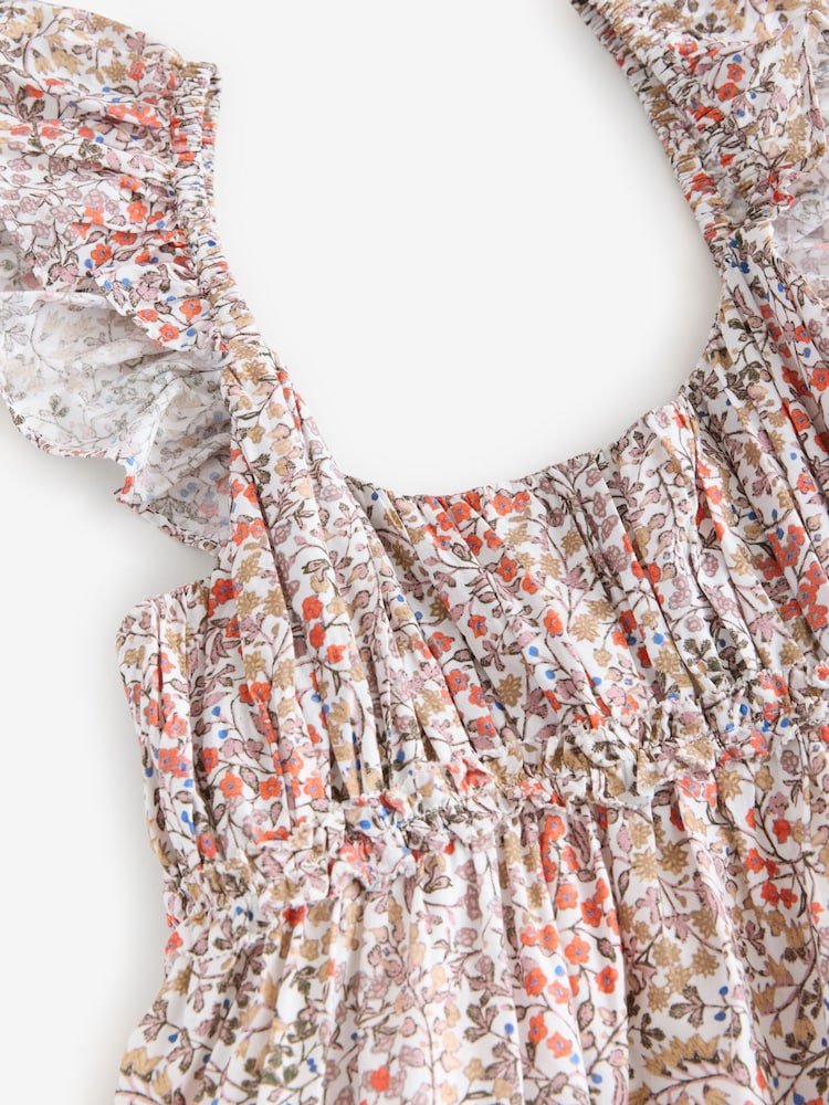 Laura Ashley Multi Clarissa Ditsy Floral Print Broderie Midaxi Dress - Image 11 of 12