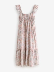 Laura Ashley Multi Clarissa Ditsy Floral Print Broderie Midaxi Dress - Image 6 of 8