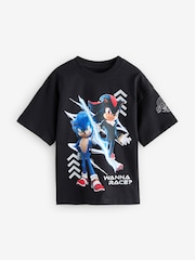 Black Sonic The Hedgehog 3 Official Movie Graphic 100% Cotton T-Shirt (7-14yrs) - Image 1 of 4
