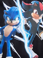 Black Sonic The Hedgehog 3 Official Movie Graphic 100% Cotton T-Shirt (7-14yrs) - Image 3 of 4