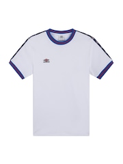 Umbro White Infilled Tape 100% Cotton T-Shirt - Image 1 of 2