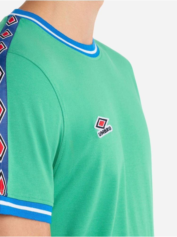 Umbro Green Infilled Tape 100% Cotton T-Shirt - Image 3 of 4