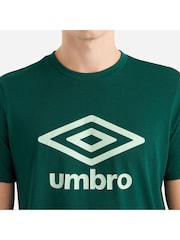Umbro Green Large Logo 100% Cotton T-Shirt - Image 3 of 4