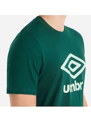 Umbro Green Large Logo 100% Cotton T-Shirt - Image 4 of 4