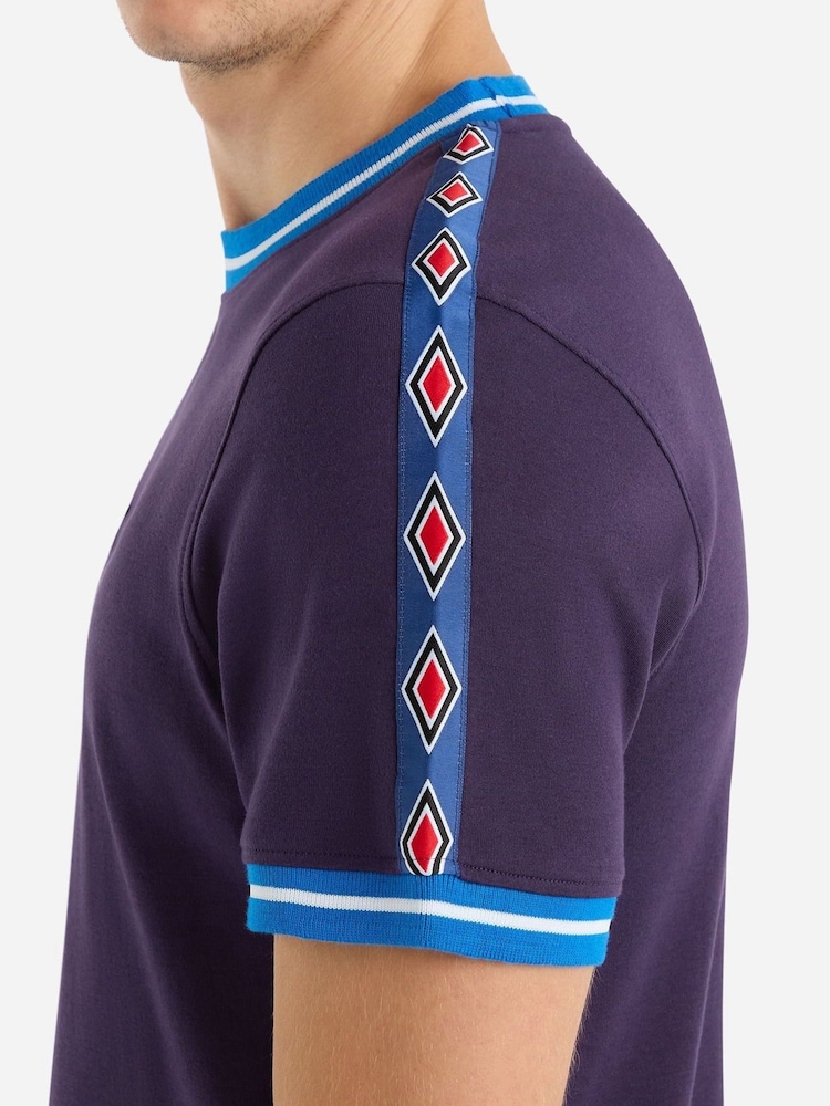 Umbro Purple Infilled Tape 100% Cotton T-Shirt - Image 3 of 4