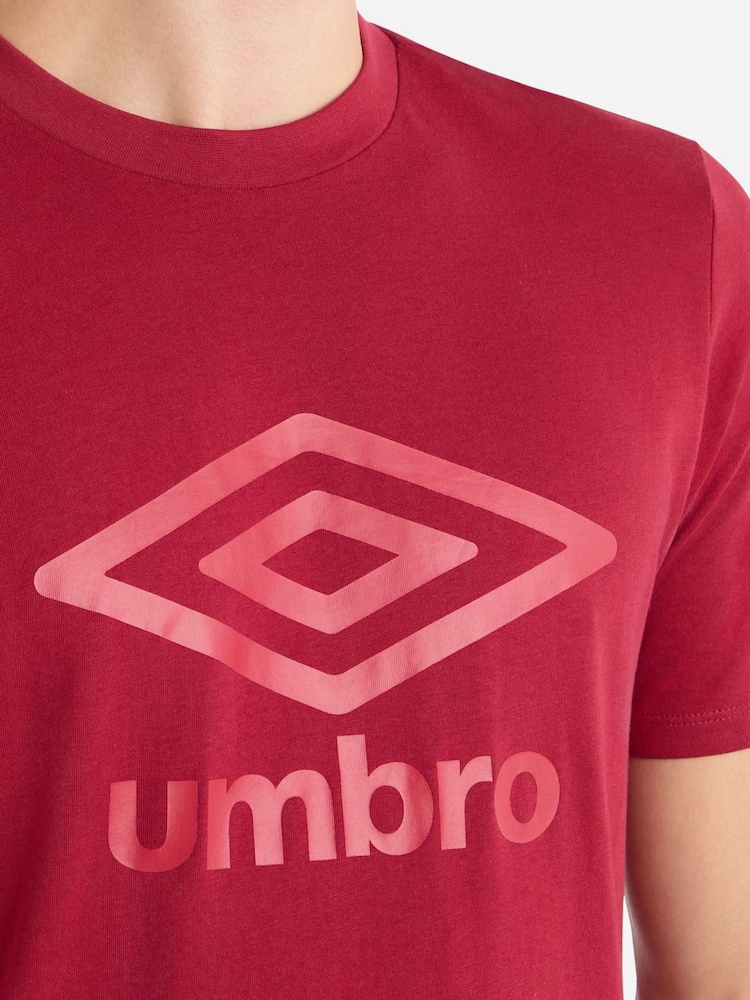 Umbro Red Large Logo 100% Cotton T-Shirt - Image 3 of 3