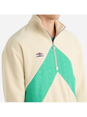 Umbro Cream Panelled Quarter Zip Fleece - Image 3 of 4