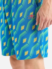 Umbro Blue Jacquard Shorts - Image 3 of 4