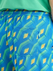 Umbro Blue Jacquard Shorts - Image 4 of 4