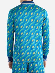Umbro Blue Jacquard Long Sleeve Jersey - Image 2 of 4