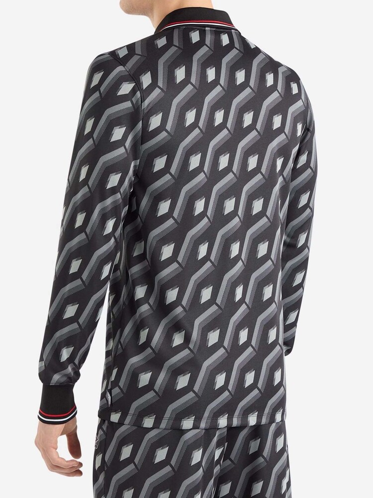 Umbro Black Jacquard Long Sleeve Jersey - Image 2 of 4 Umbro Black Jacquard Long Sleeve Jersey - Image 2 of 4
