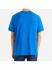 Umbro Blue Panelled 100% Cotton T-Shirt - Image 2 of 4