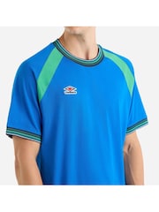 Umbro Blue Panelled 100% Cotton T-Shirt - Image 3 of 4