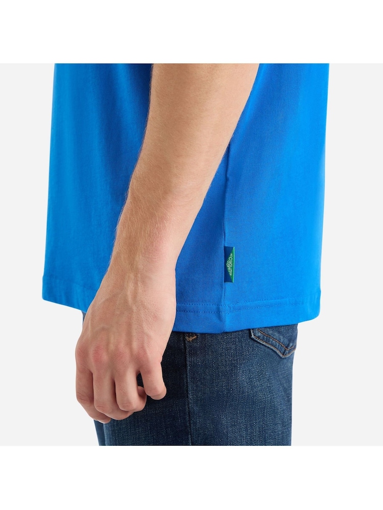 Umbro Blue Panelled 100% Cotton T-Shirt - Image 4 of 4