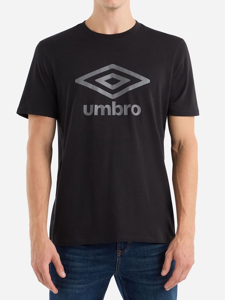 Umbro Black Large Logo 100% Cotton T-Shirt - Image 1 of 4