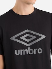 Umbro Black Large Logo 100% Cotton T-Shirt - Image 3 of 4
