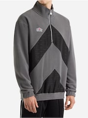 Umbro Grey Panelled Quarter Zip Fleece - Image 1 of 4