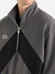 Umbro Grey Panelled Quarter Zip Fleece - Image 3 of 4