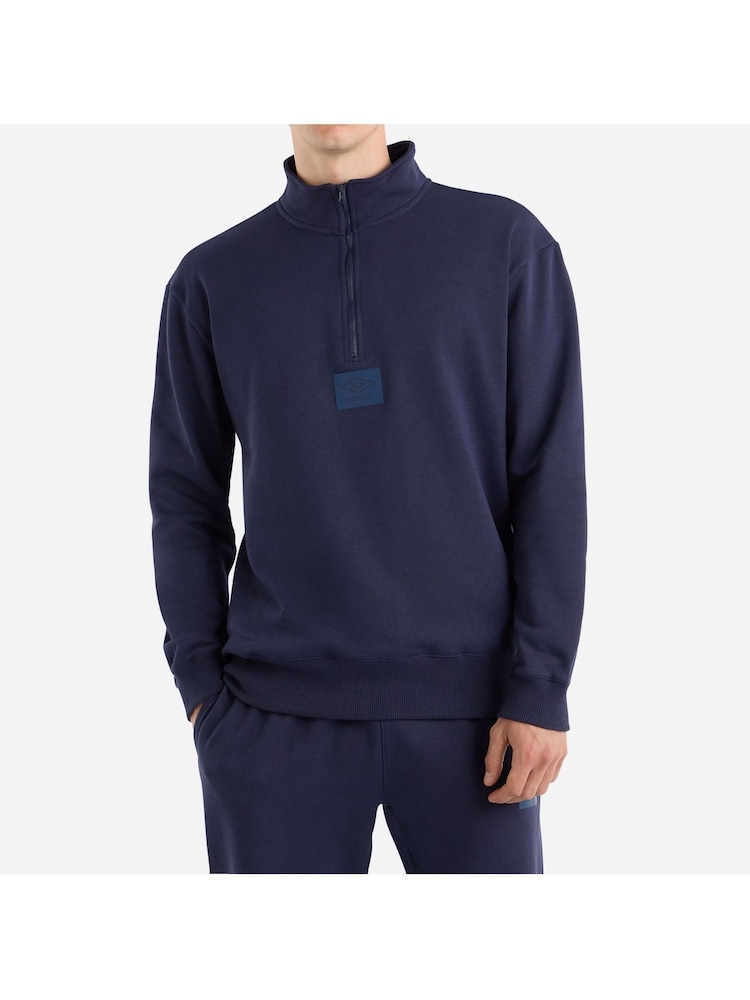 Umbro Blue Small Logo Quarter Zip Fleece - Image 1 of 4