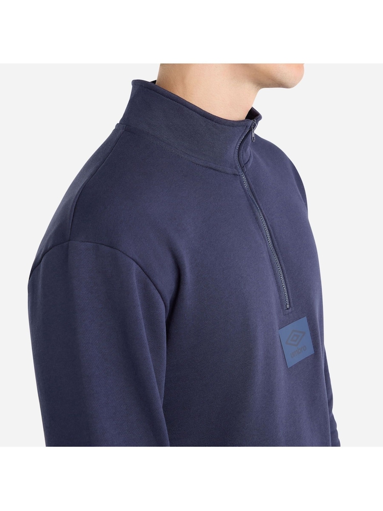 Umbro Blue Small Logo Quarter Zip Fleece - Image 4 of 4 Umbro Blue Small Logo Quarter Zip Fleece - Image 4 of 4