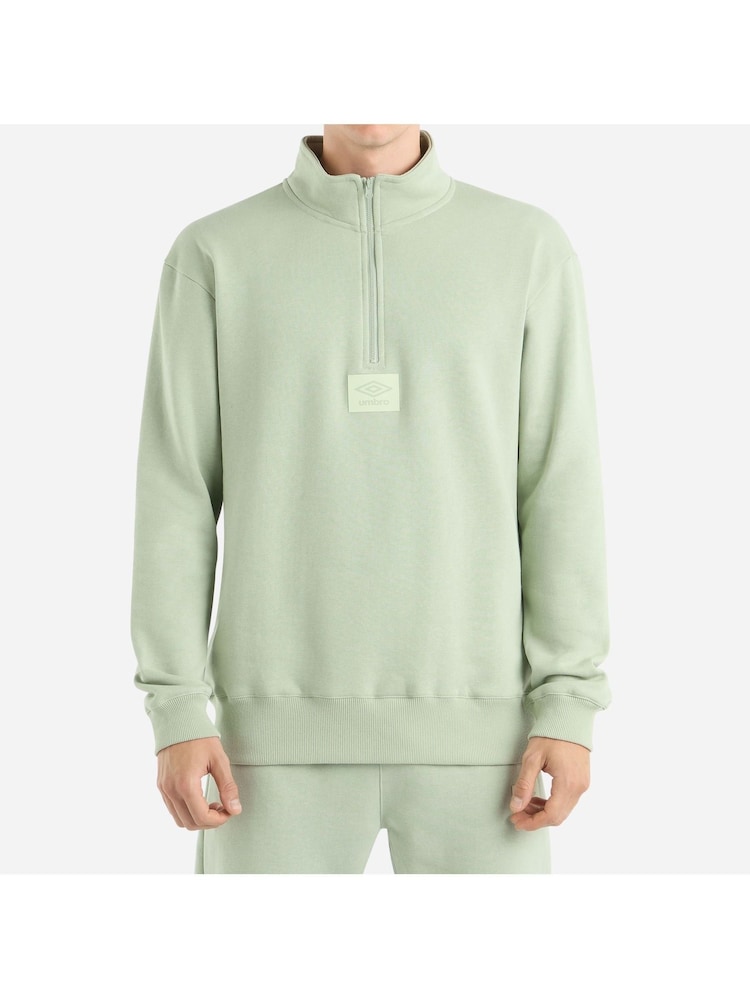 Umbro Green Small Logo Quarter Zip Fleece - Image 1 of 4