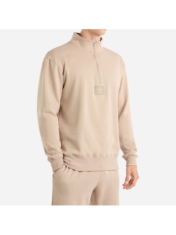 Umbro Cream Small Logo Quarter Zip Fleece - Image 1 of 4